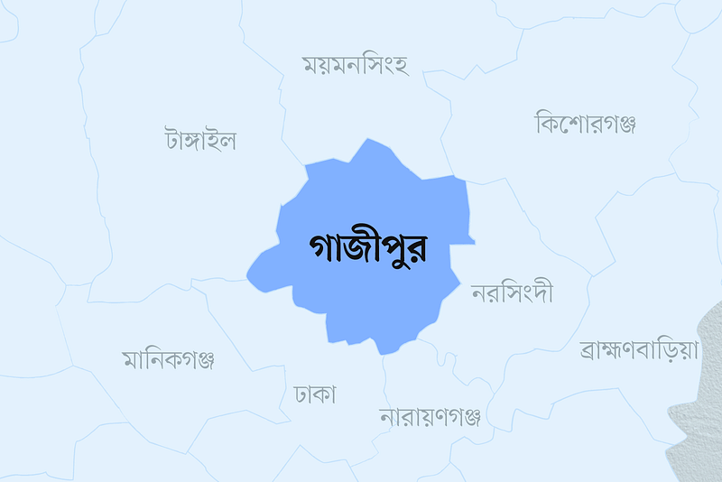 গাজীপুর জেলার ম্যাপ