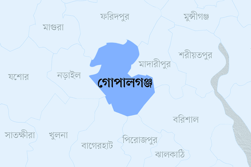 গোপালগঞ্জ জেলার মানচিত্র