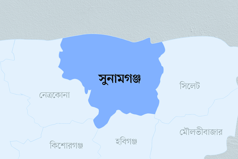 সুনামগঞ্জ জেলার মানচিত্র