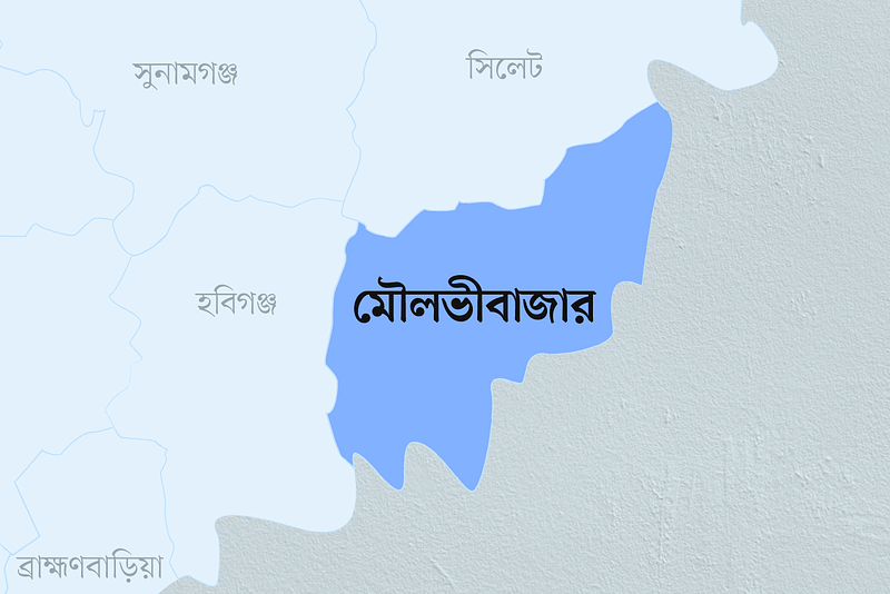 মৌলভীবাজার জেলার মানচিত্র