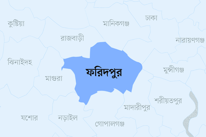 ফরিদপুর জেলার মানচিত্র