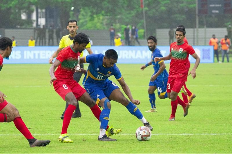 চার গোলে পিছিয়ে পড়েও মালদ্বীপের সঙ্গে ৪–৪ গোলে ড্র করল শ্রীলঙ্কা