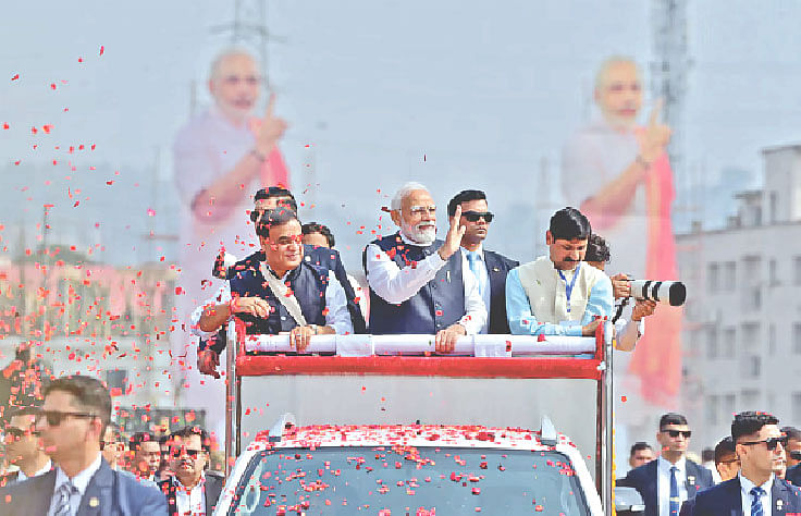 নির্বাচনী প্রচারণায় ভারতের প্রধানমন্ত্রী নরেন্দ্র মোদি