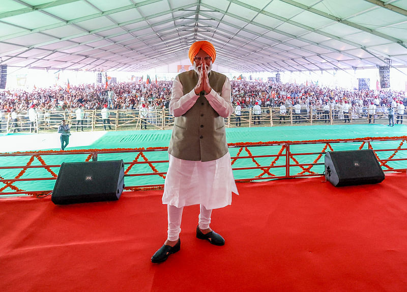 পাঞ্জাবের জালান্দরে নির্বাচনী সভায় ভারতের প্রধানমন্ত্রী নরেন্দ্র মোদি। ২৪ মে