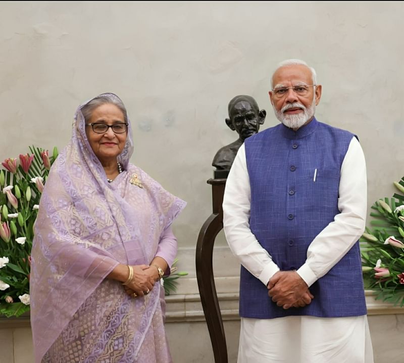 বাংলাদেশের প্রধানমন্ত্রী শেখ হাসিনা ও ভারতের প্রধানমন্ত্রী নরেন্দ্র মোদি