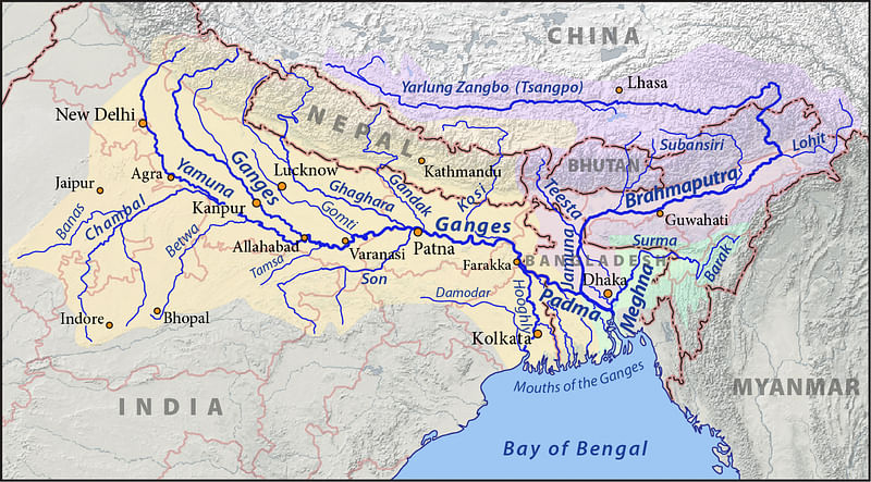 বাংলাদেশের ওপর দিয়ে বয়ে গিয়েছে বহু নদ-নদী