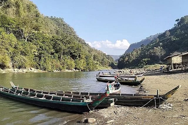 বান্দরবানের থানচিতে সাঙ্গু নদের তিন্দু ঘাট