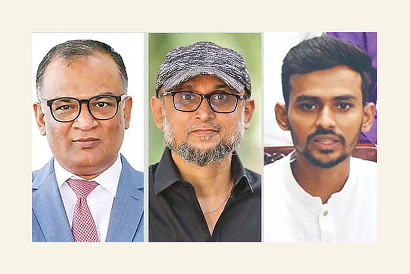 উপদেষ্টা সেখ বশির উদ্দিন, মোস্তফা সরয়ার ফারুকী ও আসিফ মাহমুদ সজীব ভূঁইয়া