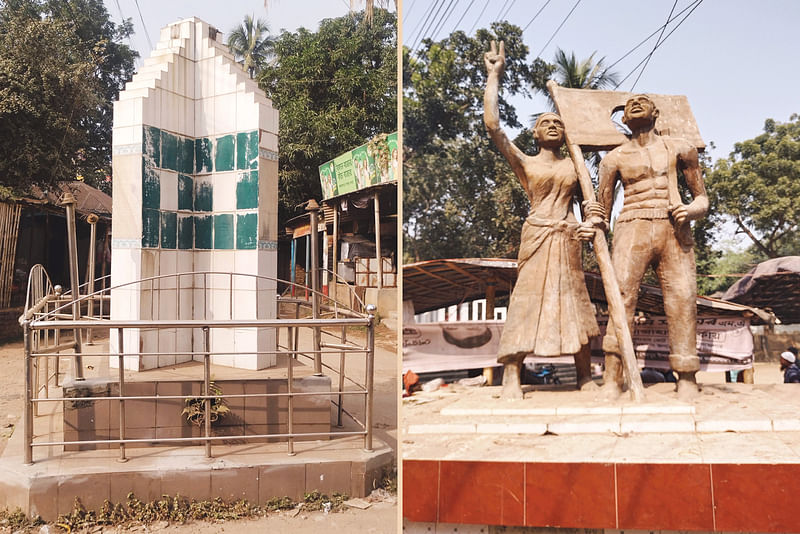 বগুড়ার শেরপুর পৌরসভার নির্মিত মহান মুক্তিযুদ্ধের ‘স্মৃতিস্তম্ভ’ ও ‘স্বাধীন বাংলা’ ভাস্কর্য অযত্ন ও অবহেলায় পড়ে রয়েছে