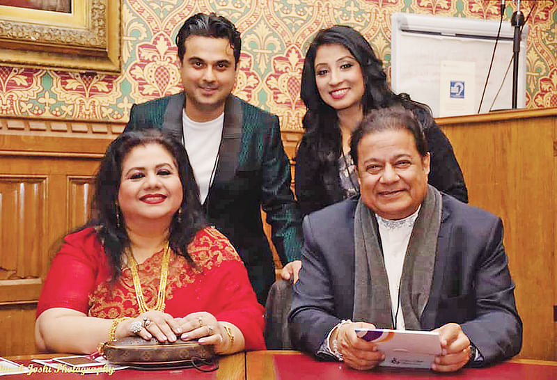 Runa Laila with Anup Jalota at her album launch in London