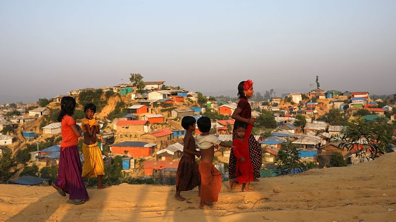 Rohingya refugee children in Bangladesh.