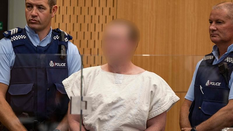 Brenton Tarrant, the man charged in relation to the Christchurch massacre appear in the dock charged with murder in the Christchurch District Court on 16 March 2019.