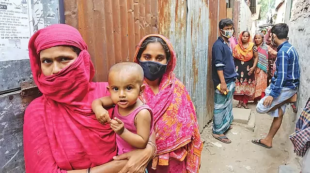 People wear masks amid a coronavirus outbreak.