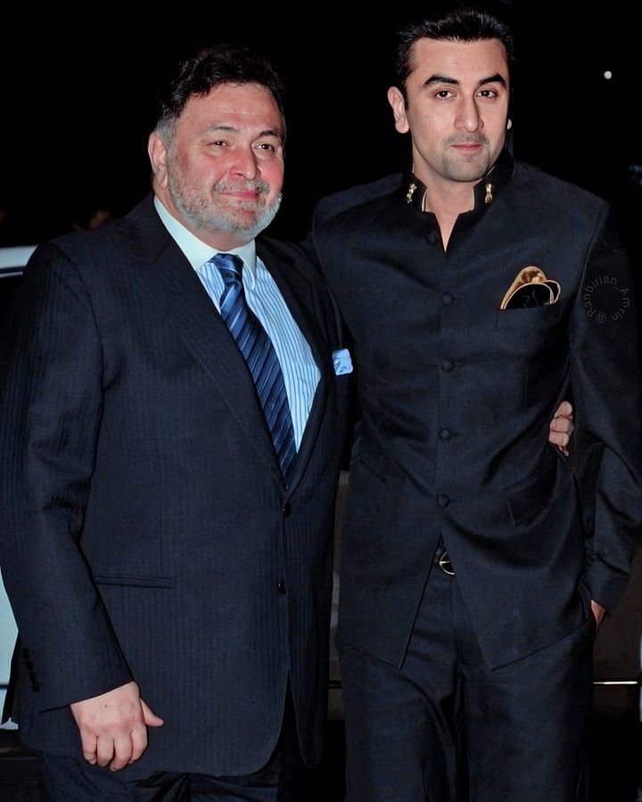 Rishi Kapoor with son Ranbir Kapoor