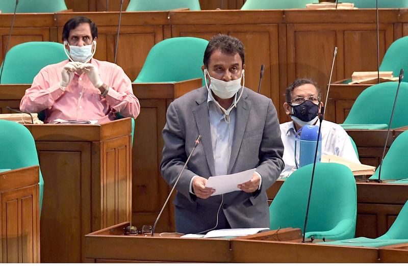 Finance minister AHM Mustafa Kamal placing the national budget for the 2020-21 fiscal in the Jatiya Sangsad