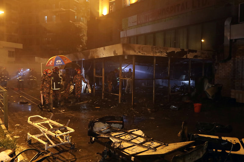 A makeshift isolation unit for coronavirus disease (COVID-19) patients in the United Hospital is pictured after a fire broke out and killed several patients, in Dhaka, Bangladesh, on 27 May 2020