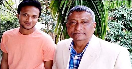 Bangladesh ace all-rounder Shakib Al Hasan with his father Mashrur Reza