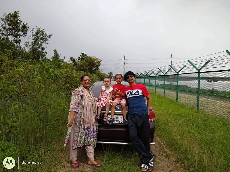 Former major of Bangladesh Army Sinha Mohammad Rashed Khan with his mother