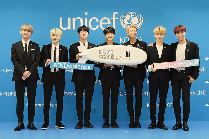 BTS members at Unicef