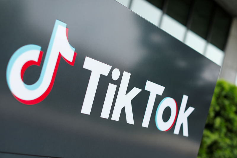 The TikTok logo is pictured outside the company's US head office in Culver City, California, US, on 15 September 2020.