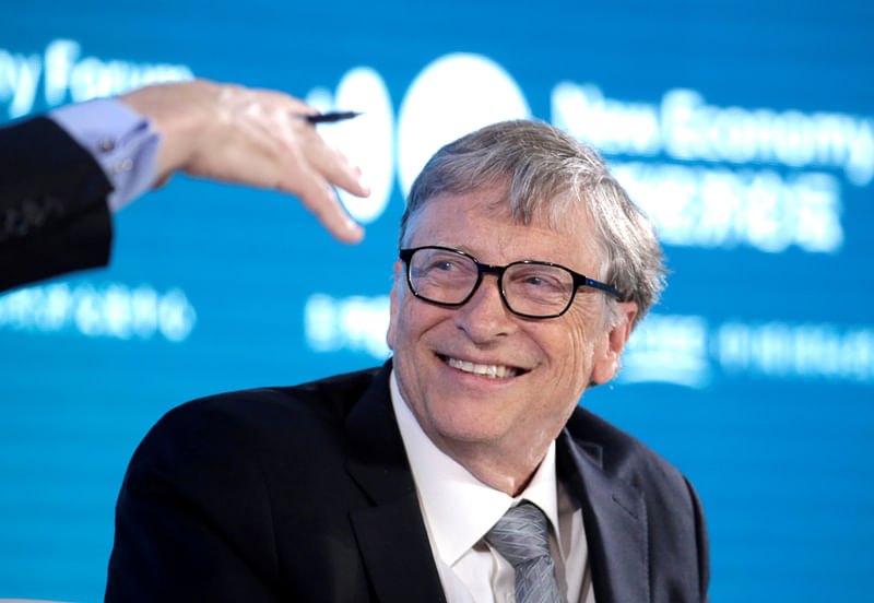 Bill Gates, co-chair of Bill & Melinda Gates Foundation, attends a conversation at the 2019 New Economy Forum in Beijing, China, 21 November 2019.