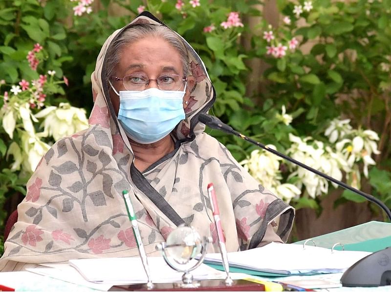 ECNEC chairperson and prime minister Sheikh Hasina chairs the ECNEC meeting virtually from her official Gonobhaban residence, Dhaka on 1 September 2020