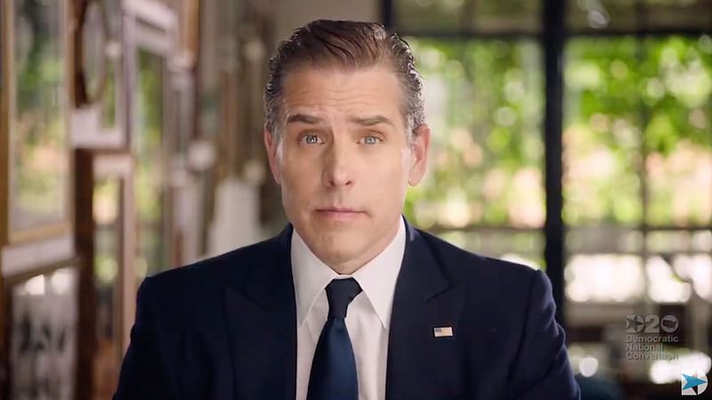 In this file photo taken on 20 August 2020 this video grab from the online broadcast of the Democratic National Convention, being held virtually, shows president-elect Joe Biden's son Hunter Biden speaking during the last day of the convention.