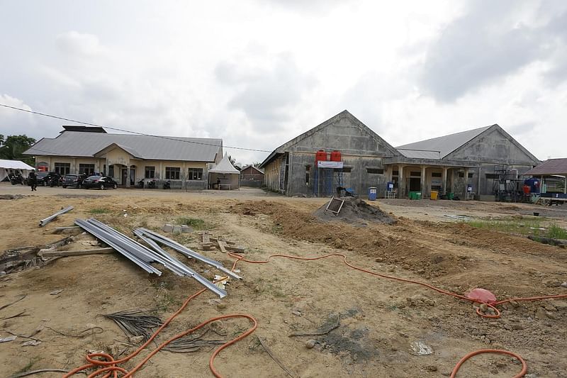 The deserted refugee camp is seen in Lhokseumawe, Aceh provinve on 27 January 2021, after several hundred Rohingya refugees left the camp