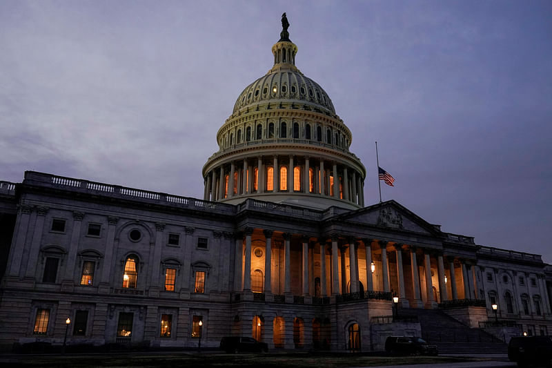 The US Capitol stands as Democratic lawmakers draw up an article of impeachment against US president Donald Trump in Washington, US, on 11 January 2021