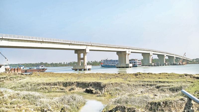 Newly constructed Syed Nazrul Islam Bridge on Andharmanik river in Kalapara, Patuakhali