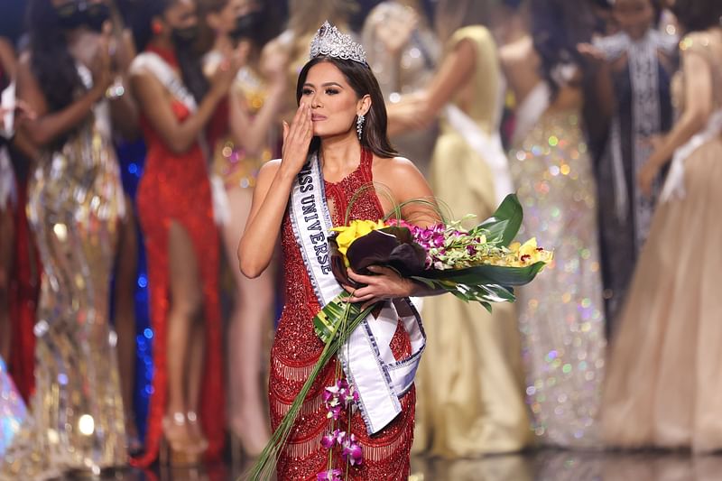 Miss Mexico Andrea Meza is crowned Miss Universe 2021 onstage at the Miss Universe 2021 Pageant at Seminole Hard Rock Hotel & Casino on 16 May  in Hollywood, Florida