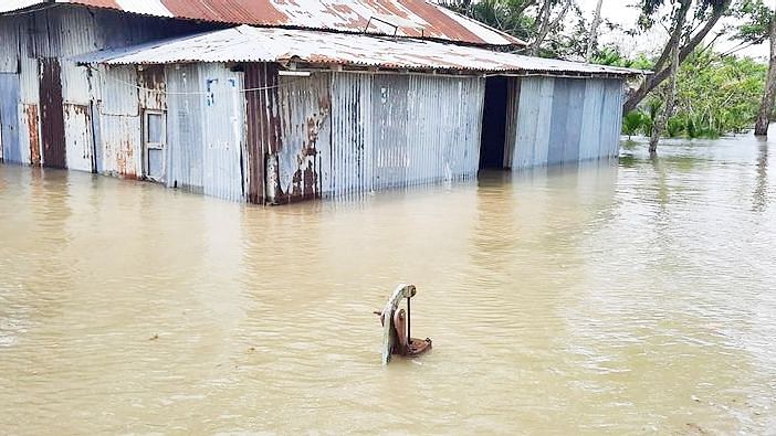 Inundation at Char Manpura, Bhola due to cyclone Yaas on 26 May 2021