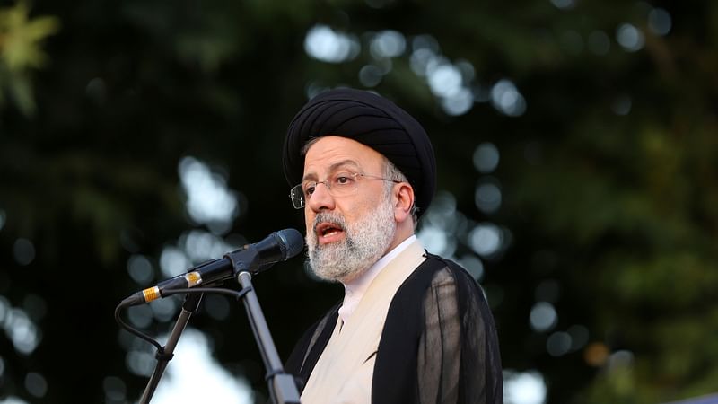 Presidential candidate Ebrahim Raisi speaks during a campaign rally in Tehran, Iran on 15 June 2021