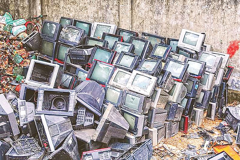 The government has no specific updated data on how much e-waste is produced, destroyed and mixed with soil in Bangladesh every year.