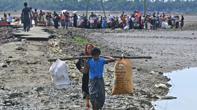 Rohingyas flee the violence-trodden Rakhine state in Myanmar. This picture was taken from Hariakhali area of Teknaf, Cox's Bazar.