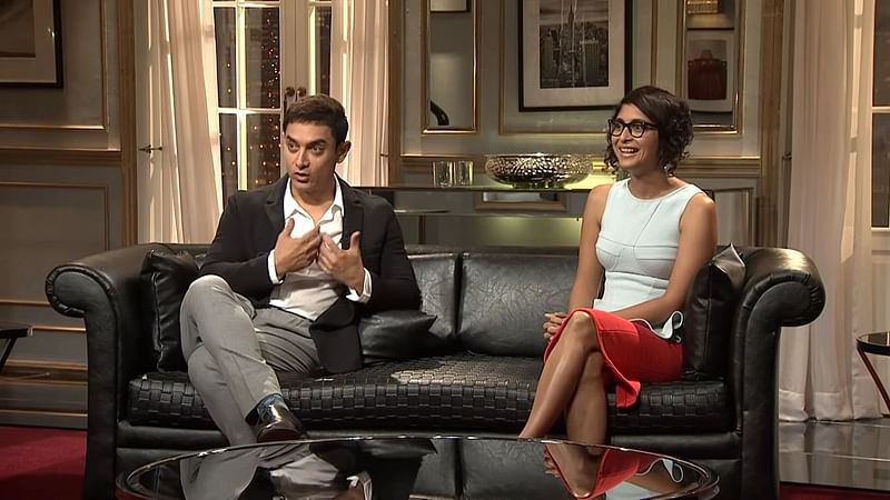 Aamir Khan and Kiran Rao at an episode of sitcom Koffee With Karan