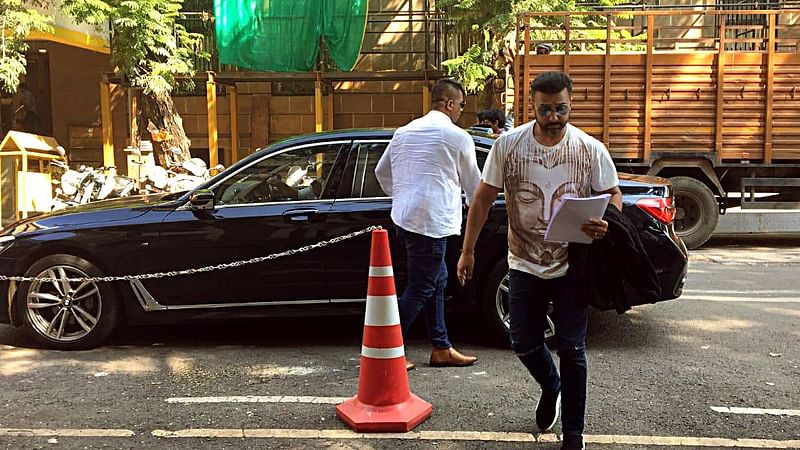 Businessman & actress Shilpa Shetty's husband, Raj Kundra arrives at Enforcement Directorate (ED) office, for joining investigation in connection with the matter related to underworld don Iqbal Mirchi in Mumbai on 30 October 2019