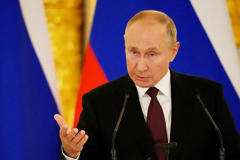 Russian president Vladimir Putin speaks during a joint news conference with German Chancellor after their talks at the Kremlin in Moscow, 20 August, 2021