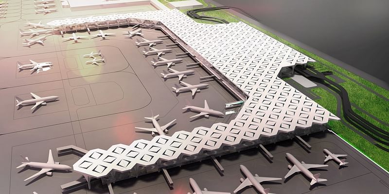 3D architectural designe of the under-construction HSIA 3rd terminal