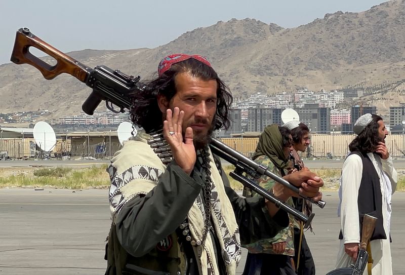 Taliban forces in Kabul, Afghanistan on 31 August 2021