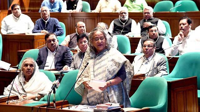 Prime minister Sheikh Hasina speaks in parliament