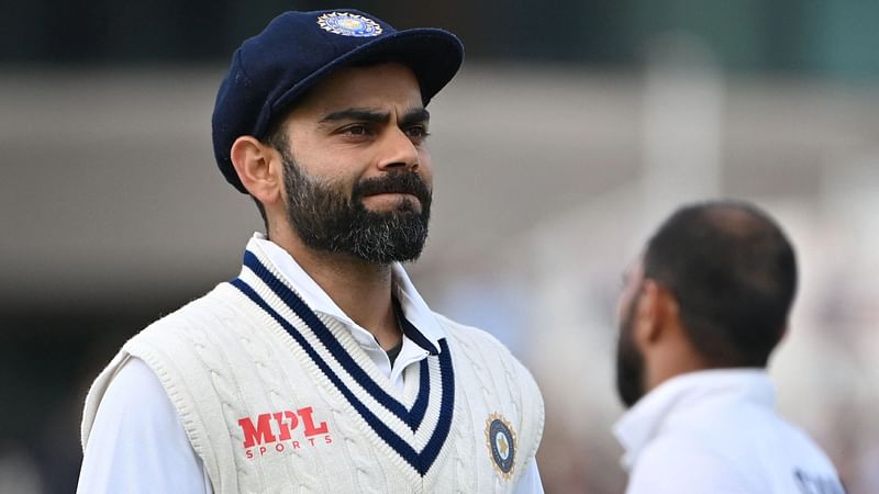 India's captain Virat Kohli reacts at the end of the innings on the fourth day of the first cricket Test match of the India Tour of England 2021 between England and India at the Trent Bridge cricket ground in Nottingham, central England, on 7 August, 2021