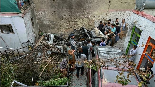 US drone strike destroys a vehicle in Kabul on 29 August 2021