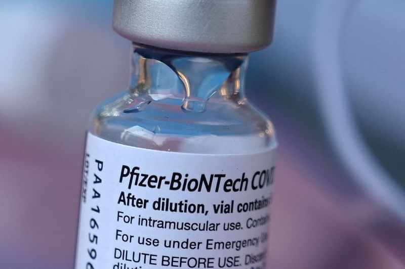 A vial of Pfizer-BioNTech Covid-19 vaccine