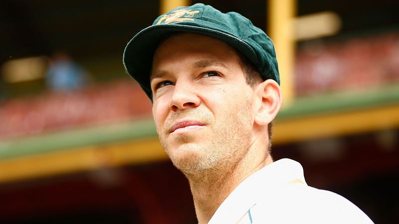 In this file photo taken on 3 January 2020, Australia's wicketkeeper and captain Tim Paine looks on during the first day of the third cricket Test match between Australia and New Zealand at the Sydney Cricket Ground in Sydney