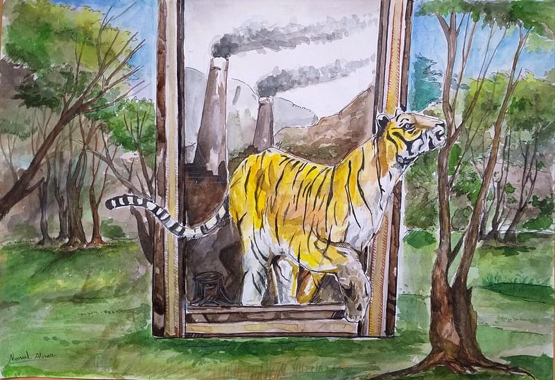 ‘Climate change and the life of a Royal Bengal Tiger’ by 11-year-old Mostofa Nurul Absar