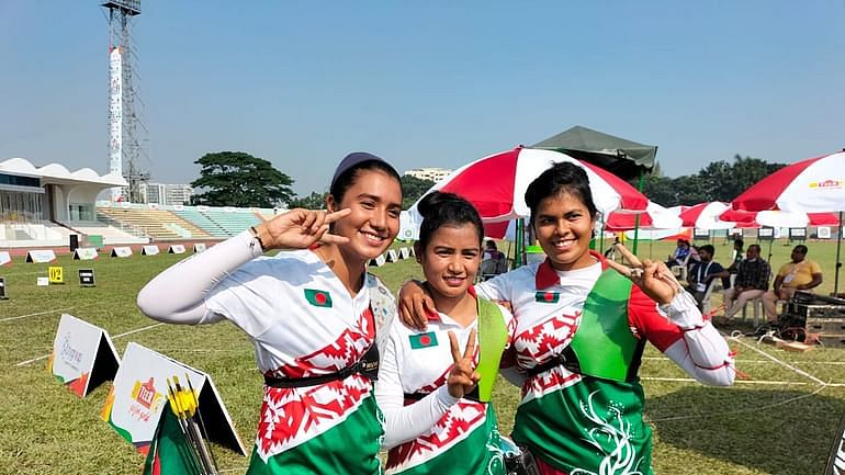 Diya Siddique, Nasrin Akter and Beauty Roy -- created history by winning bronze medal for the first time in the 22nd Asian Archery Championship