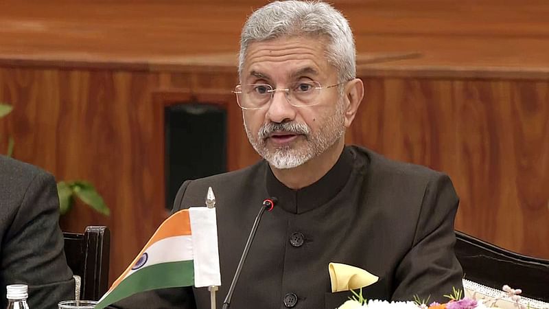 Indian external affairs minister S Jaishankar speaks at the inaugural India-Russia 2+2 Ministerial Dialogue, in New Delhi on 6 December 2021