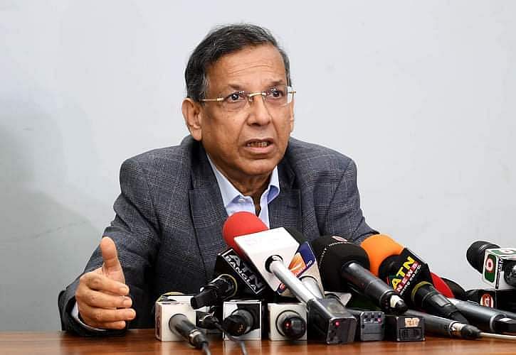 File photo shows law minister Anisul Huq addressing the media.