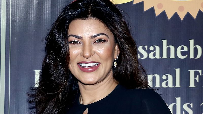 Bollywood actress Sushmita Sen poses for a picture as she attends the Dadasaheb Phalke International Film Festival Awards 2021 in Mumbai on 21 February 2021